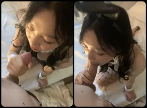 Thỏ con nứng thích liếm cục thịt to